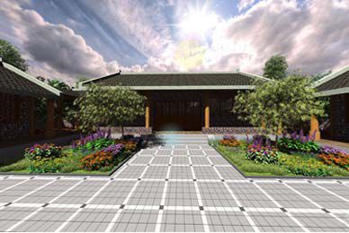 青海西宁李宅四合院效果图