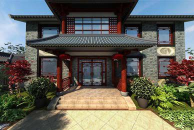 湖北咸宁刘宅四合院效果图